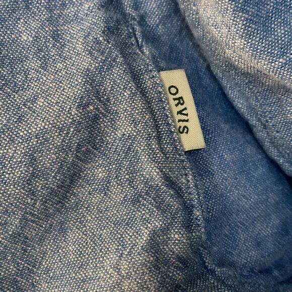 ORVIS, button down long sleeve, S/CH, linen/rayon, soft, light, airy - Picture 2 of 11